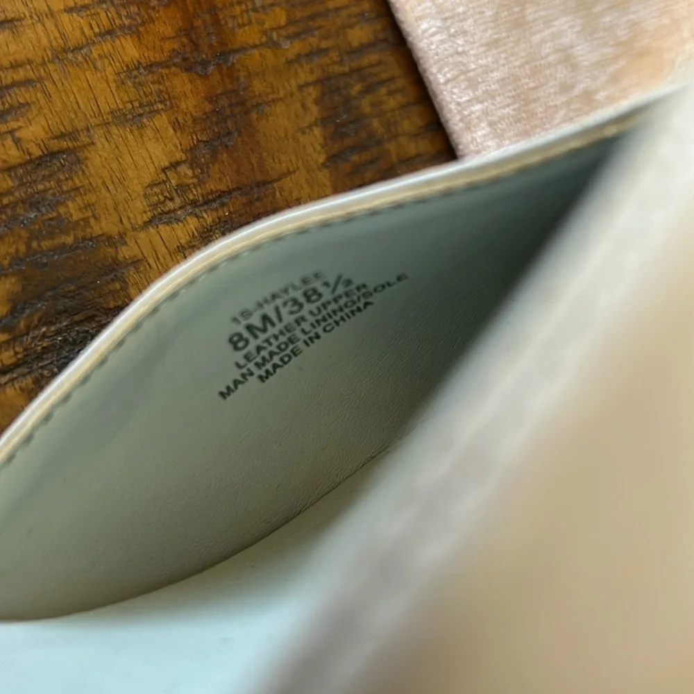 1. State Studded Ankle Strap Leather Heels Neutral Size 8 - Picture 9 of 9